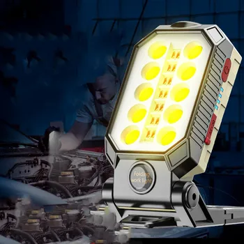 ZK20 ESPIGA de Trabalho Portátil Luz de Lanterna LED Regulável USB Recarregável, Impermeável Lanterna de Campismo Ímã de Projeto de indicação de Potência
