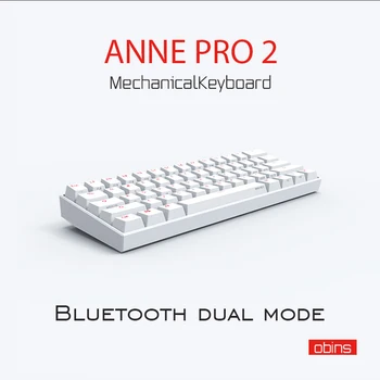 Anne Pro 2 Pro2 NKRO Bluetooth 5.0 Tipo-C RGB 60% Mini Mechanical Gaming Keyboard Cereja Gateron Kailh Vermelho Marrom Mudar de Teclado