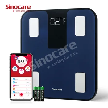 Sinocare Smart Wireless Gordura Corporal Analisador de Escala de IMC Digital Eletrônica de Banho Balança