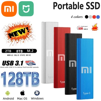 Xiaomi Mijia Novo disco rígido Externo Portátil SSD de 2 tb 4 TB 8TB de 16 TB de HD Externo Discos Rígidos USB3.1 Armazenamento Decives para Computadores Portátil